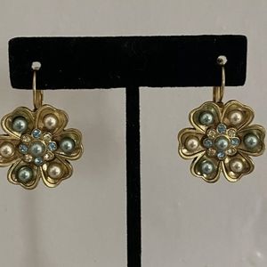 Vintage Pearl and Rhinestone Earrings